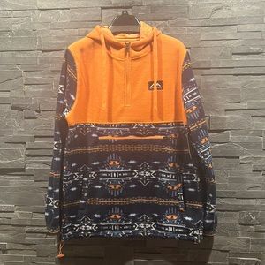 Massive Outdoor Unisex Hooded Unlined Long Sleeve Color-blocked Fleece Sweater